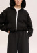 Red fleece-lined shorted hoodie